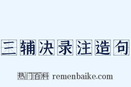 三辅决录注造句是什么意思的图片